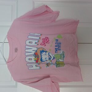 Brisco Brands Betty Boop Hawaii Vintage Crop Top - Medium